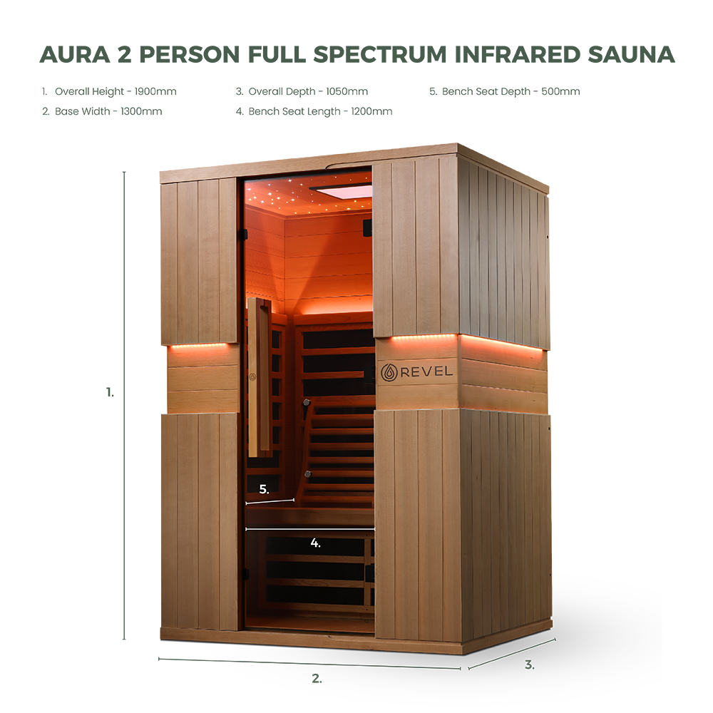 Revel Aura 2 Person Full Spectrum Infrared Sauna - Next Gen