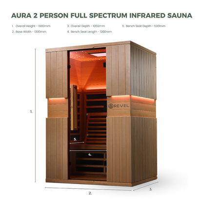 Revel Aura 2 Person Full Spectrum Infrared Sauna - Next Gen