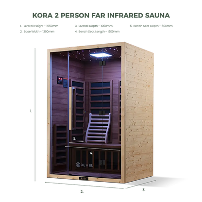 Revel Kora 2 Person Far Infrared Sauna - Next Gen Revel Saunas
