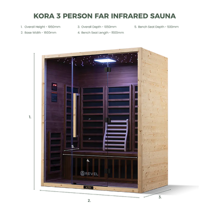 Revel Kora 3 Person Far Infrared Sauna - Next Gen Revel Saunas