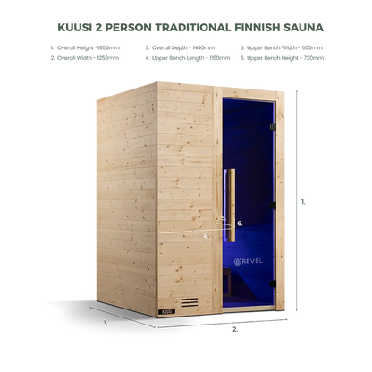 Revel Kuusi 2 Person Traditional Finnish Sauna Revel Saunas