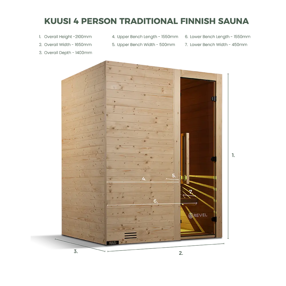 Revel Kuusi 4 Person Traditional Finnish Sauna Revel Saunas