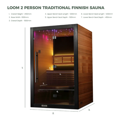 Revel Loom 2 Person Traditional Finnish Sauna - Next Gen Revel Saunas