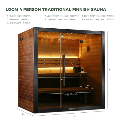 Revel Loom 4 Person Traditional Finnish Sauna - Next Gen (Sauna Only)