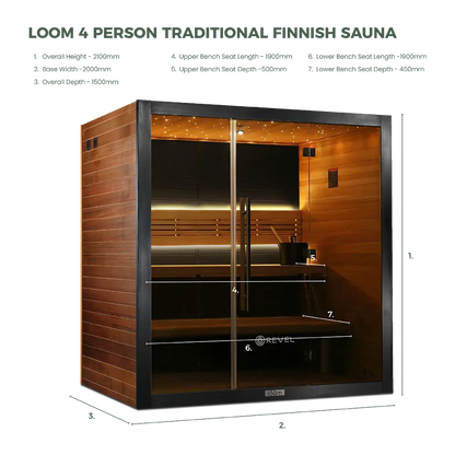 Revel Loom 4 Person Traditional Finnish Sauna - Next Gen Revel Saunas