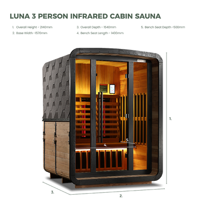 Revel Luna 3 Person Infrared Cabin Sauna - Next Gen