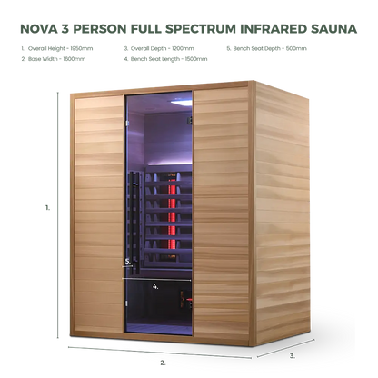 Revel Nova - 3 Person Full Spectrum Infrared Cedar Sauna Revel Saunas