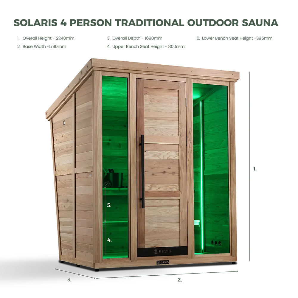 Revel Solaris 3-4 Person Traditional Cabin Revel Saunas