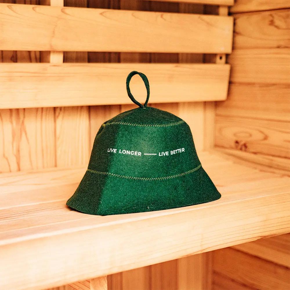Revel Tuuli - Sauna Hat - 100% Wool Heat Shield - Green Revel Saunas
