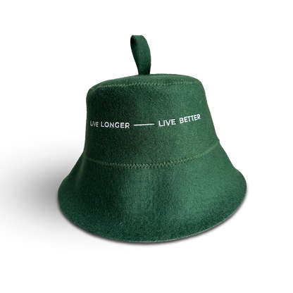 Revel Tuuli - Sauna Hat - 100% Wool Heat Shield - Green Revel Saunas