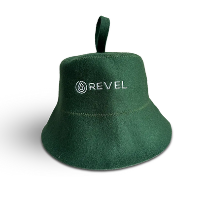 Revel Tuuli - Sauna Hat - 100% Wool Heat Shield - Green Revel Saunas
