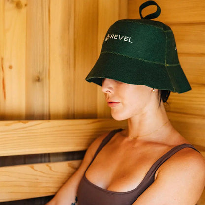 Revel Tuuli - Sauna Hat - 100% Wool Heat Shield - Green Revel Saunas