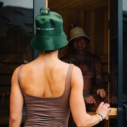 Revel Tuuli - Sauna Hat - 100% Wool Heat Shield - Green Revel Saunas