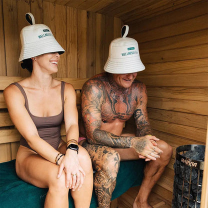Revel Tuuli - Premium Sauna Hat - 100% Wool Heat Shield - White Revel Saunas