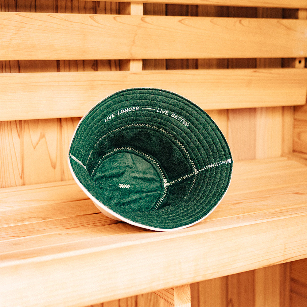 Revel Tuuli - Premium Sauna Hat - 100% Wool Heat Shield - White