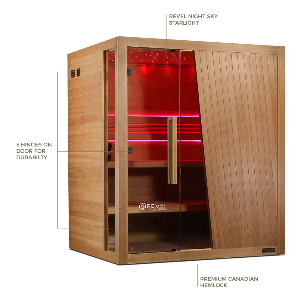 Revel Tampere 4 Person Traditional Finnish Sauna - Next Gen Revel Saunas