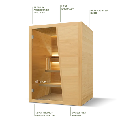 Revel Tampere (Gen 1) - 4 Person Double Tier Traditional Finnish Sauna Revel Saunas