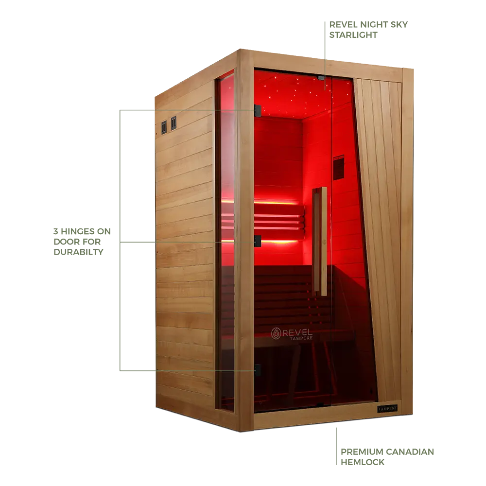 Revel Tampere 2 Person Traditional Finnish Sauna - Next Gen Revel Saunas