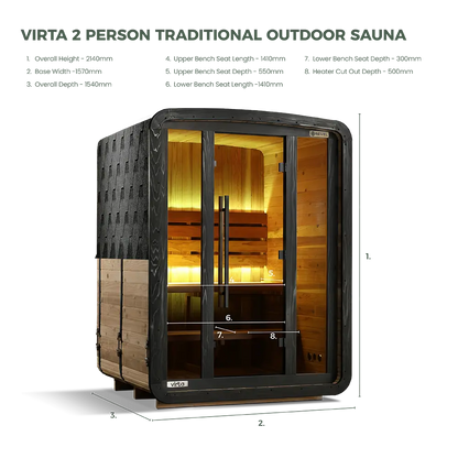 Revel Virta 2 Person Traditional Cabin Revel Saunas