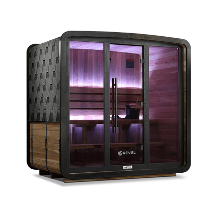 Revel Virta 4P Traditional Cabin with Glacier Duo Ice Bath and 1HP Chiller Revel Saunas
