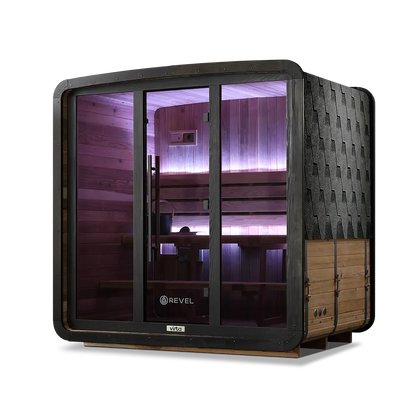 Revel Virta 4P Traditional Cabin with Glacier Duo Ice Bath and 1HP Chiller Revel Saunas